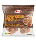 Harry Brot Schweizer Weckli 4 Brötchen = 280 g Rustikales Brötchen mit Orginal Schweizer Ruchmehl zum Fertigbacken
